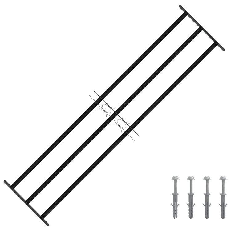 Vidaxx Fenstergitter schwarz 174 x 45 cm pulverbeschichteter Stahl