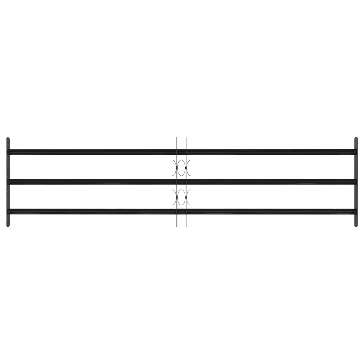 Vidaxx Fenstergitter schwarz 174 x 45 cm pulverbeschichteter Stahl
