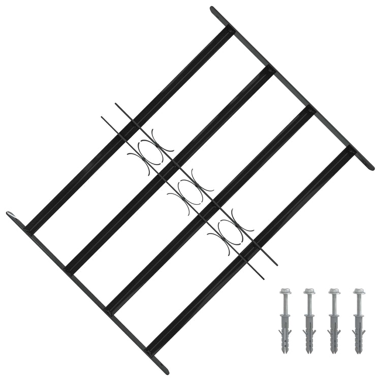 Vidaxx Fenstergitter schwarz 75,5 x 60 cm pulverbeschichteter Stahl