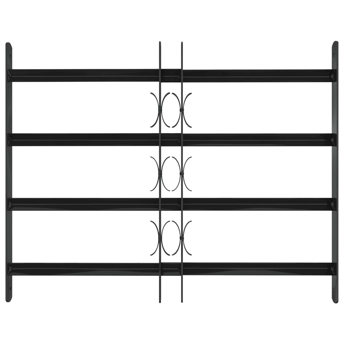 Vidaxx Fenstergitter schwarz 75,5 x 60 cm pulverbeschichteter Stahl