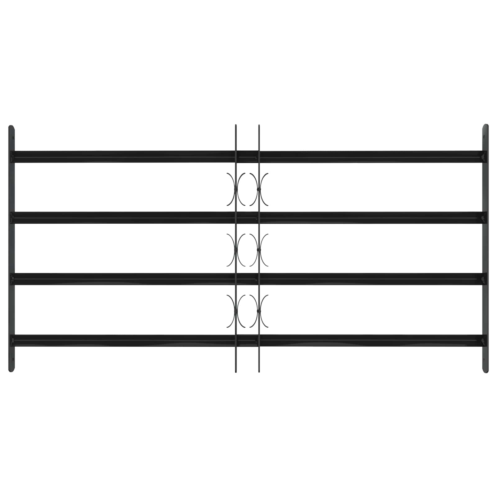 Vidaxx Fenstergitter schwarz 115 x 60 cm pulverbeschichteter Stahl
