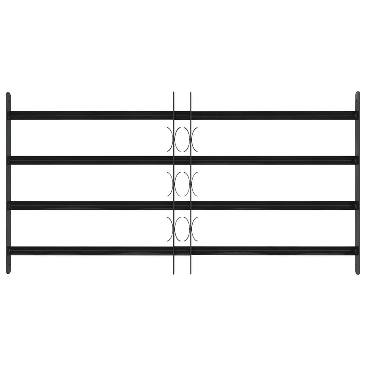 Vidaxx Fenstergitter schwarz 115 x 60 cm pulverbeschichteter Stahl