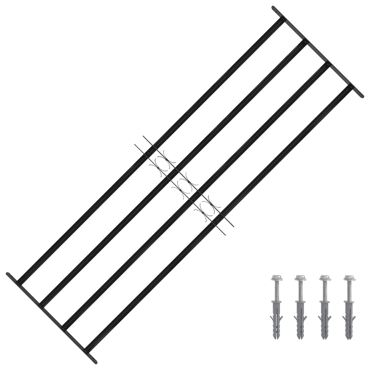 Vidaxx Fenstergitter schwarz 175 x 60 cm pulverbeschichteter Stahl