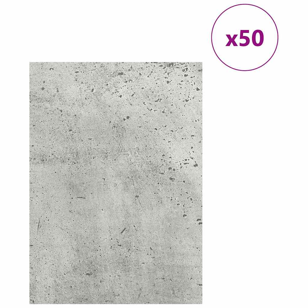 Vidaxx Dekorplatten 50 Stück Betongrau 15 x 21 x 0,27 cm Holzwerkstoff