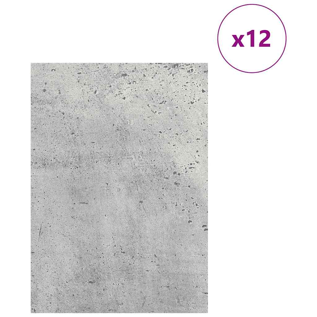 Vidaxx Dekorplatten 12 Stück Betongrau 21 x 30 x 0,27 cm Holzwerkstoff
