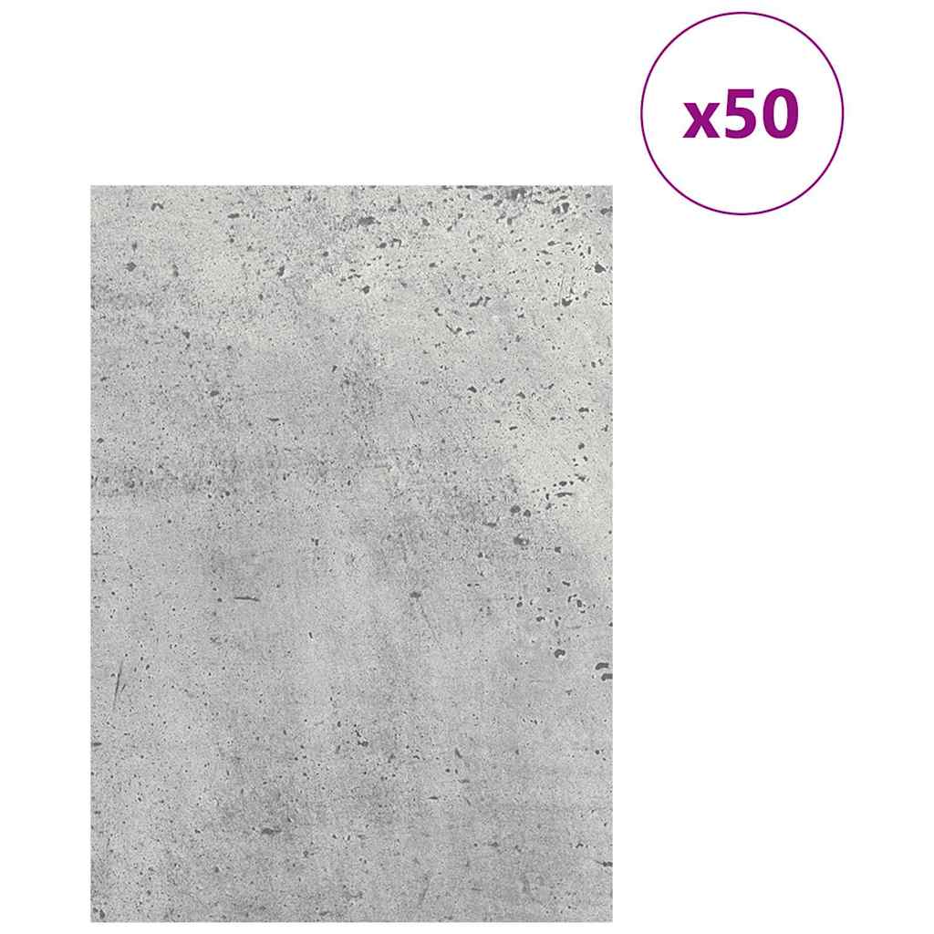 Vidaxx Dekorplatten 50 Stück Betongrau 21 x 30 x 0,27 cm Holzwerkstoff