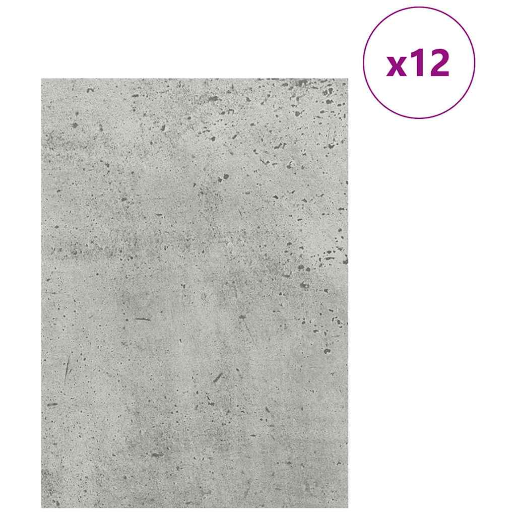 Vidaxx Dekorplatten 12 Stück betongrau 30 x 42 x 0,27 cm Holzwerkstoff