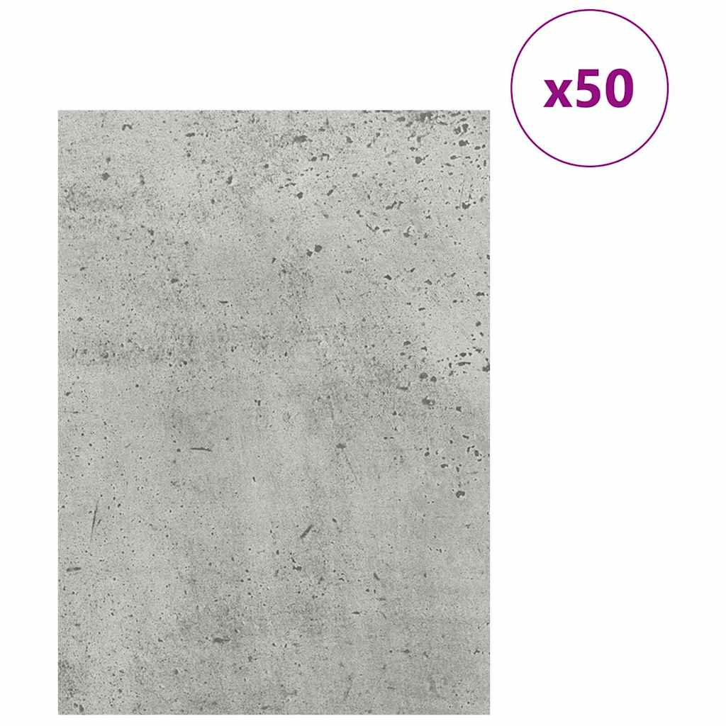 Vidaxx Dekorplatten 50 Stück Betongrau 30 x 42 x 0,27 cm Holzwerkstoff