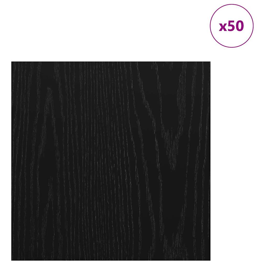 Vidaxx Dekorplatten 50 Stück schwarze Eiche 30 x 30 x 0,27 cm Holzwerkstoff