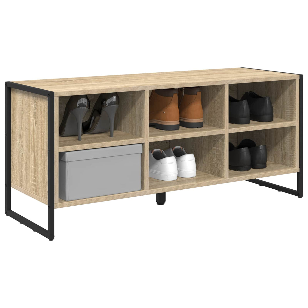 Vidaxl Schuhschrank mit Stauraum Sonoma 60 x 35 x 44 cm Holzwerkstoff