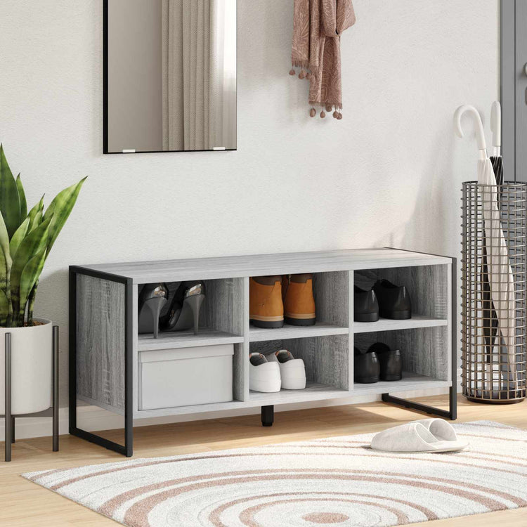 Vidaxl Schuhschrank Sonoma grau 60 x 35 x 44 cm fertiges Holz