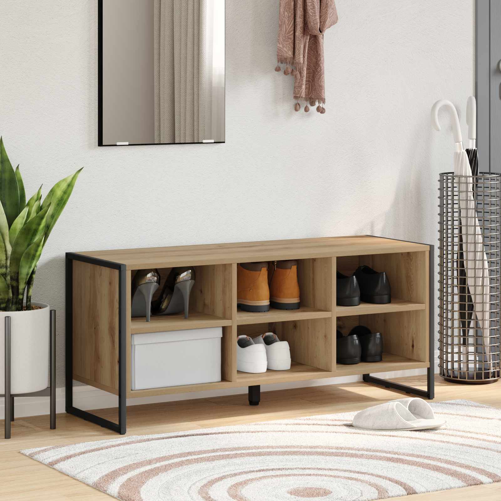 Vidaxxl Schuhschrank Artisan Eiche 60 x 35 x 44 cm Holzwerkstoff