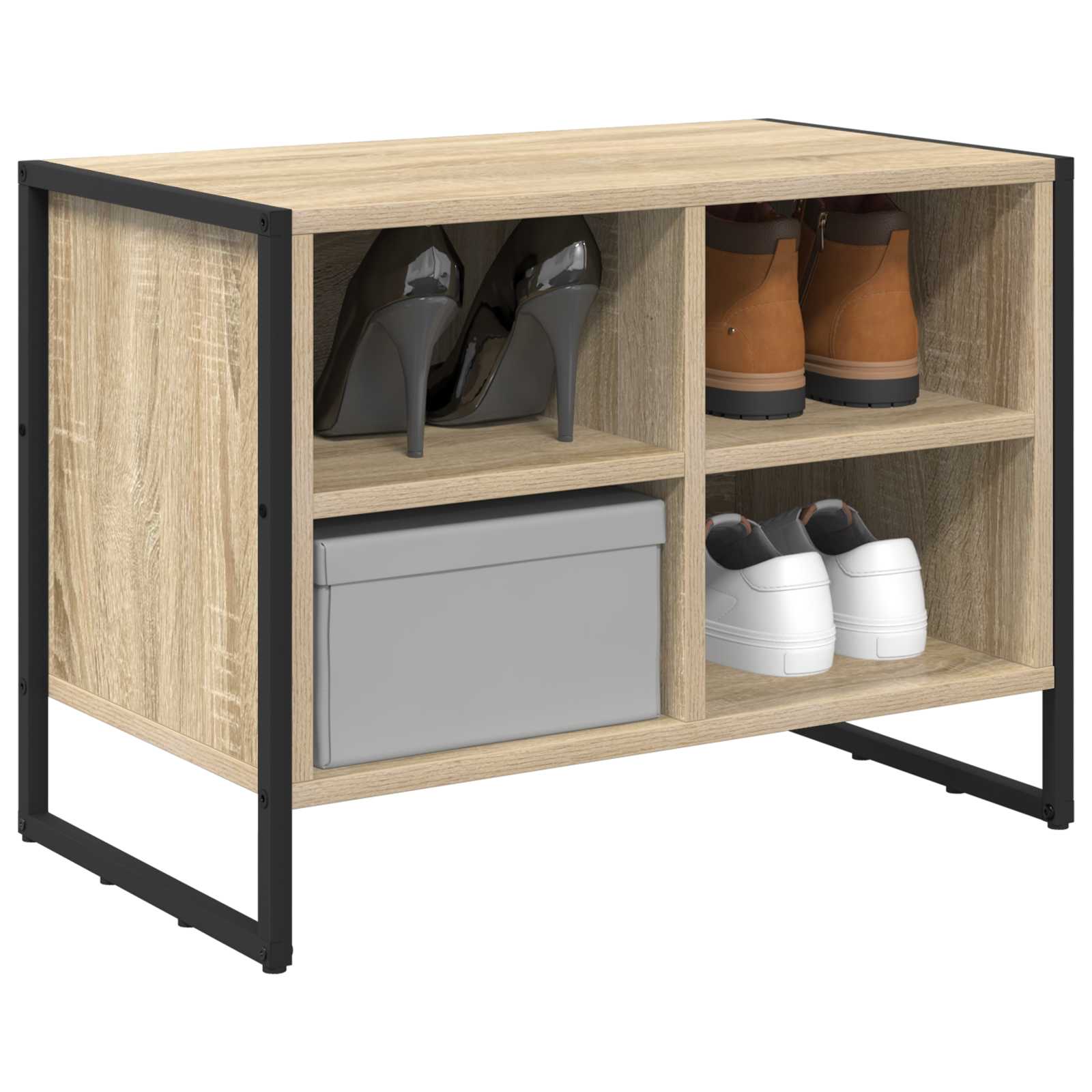 Vidaxl Schuhschrank mit Stauraum Sonoma 60 x 35 x 44 cm Holzwerkstoff