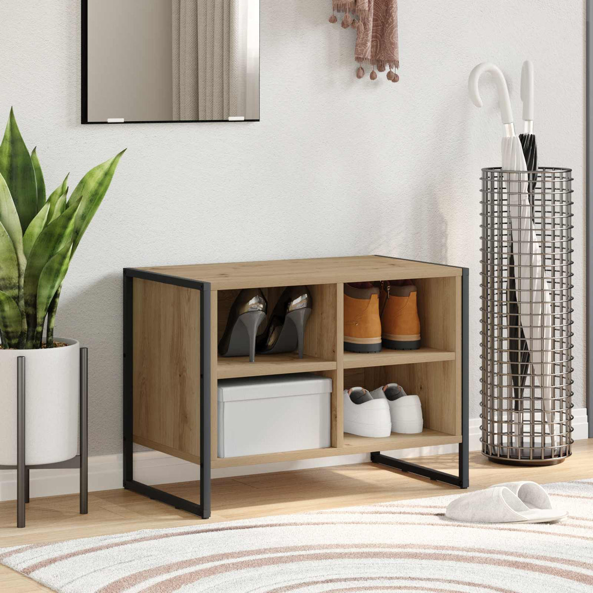 Vidaxxl Schuhschrank Artisan Eiche 60 x 35 x 44 cm Holzwerkstoff