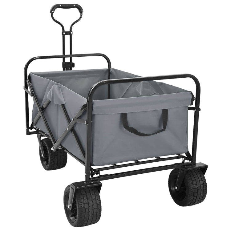 Vidaxx faltbarer Handwagen grau 89 x 63 x 96 cm Stahl und Oxford-Stoff
