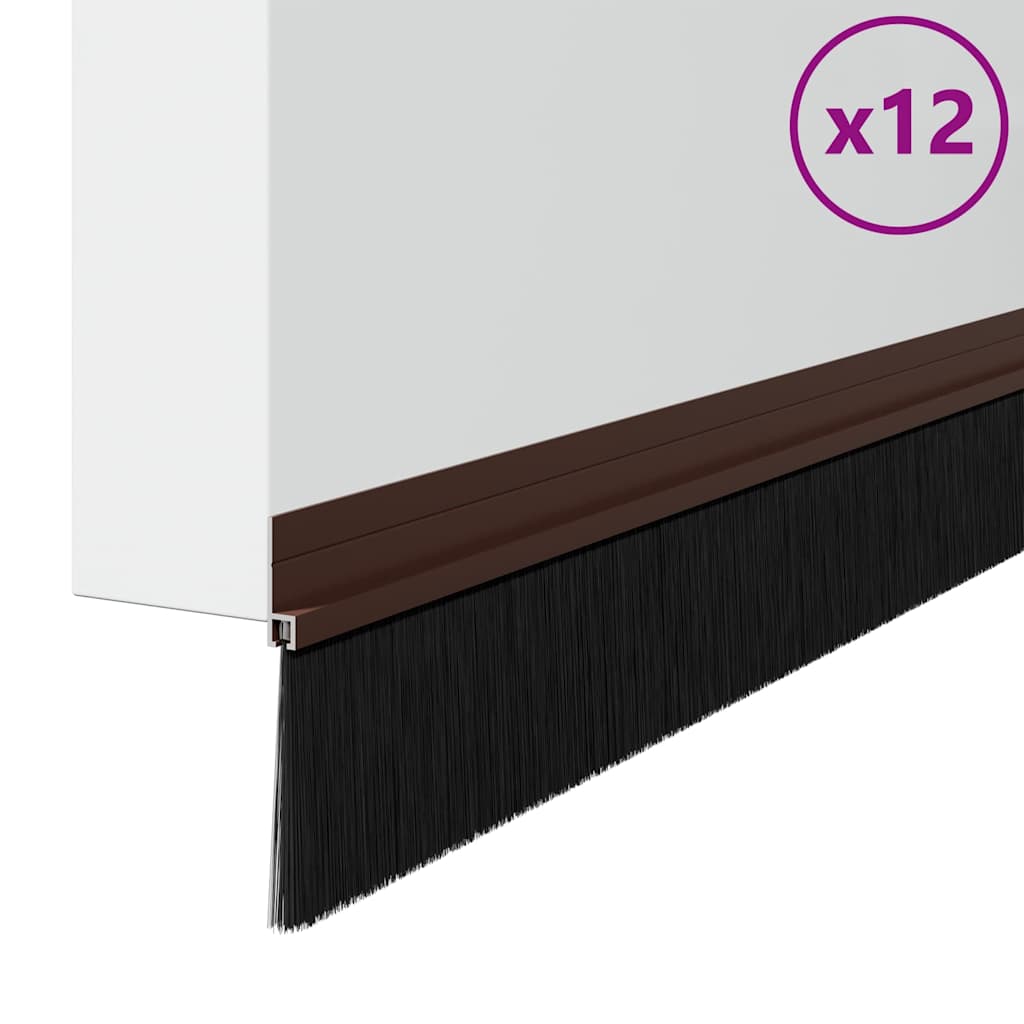Vidaxx selbstklebende Türbürsten 12 Stück braun 100 cm