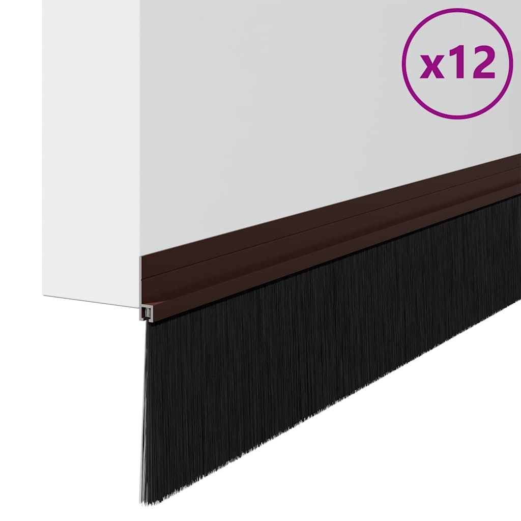 Vidaxx selbstklebende Türbürsten 12 Stück braun 100 cm