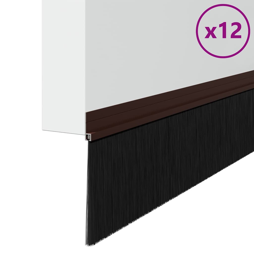 Vidaxx selbstklebende Türbürsten 12 Stück braun 100 cm