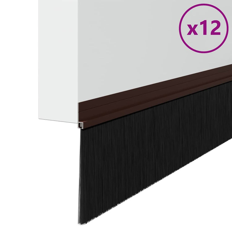 Vidaxx selbstklebende Türbürsten 12 Stück braun 100 cm