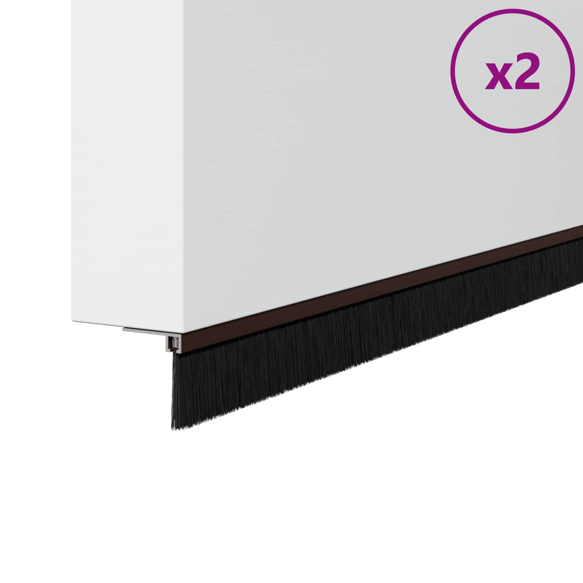 Vidaxx selbstklebende Türbürsten 2 Stück braun 100 cm Aluminiumlegierung