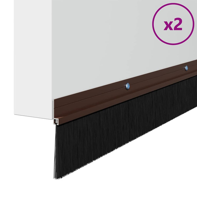 Vidaxl schraubbare Türbürstenverschlüsse 2 Stück braun 100 cm