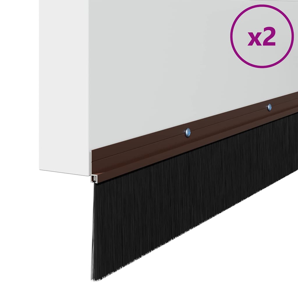 Vidaxl schraubbare Türbürstenverschlüsse 2 Stück braun 100 cm