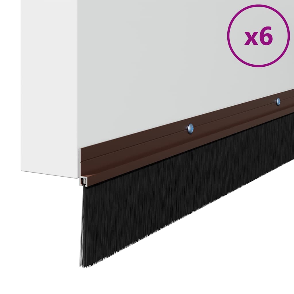 Vidaxl schraubbare Türbürstenverschlüsse 6 Stück braun 100 cm