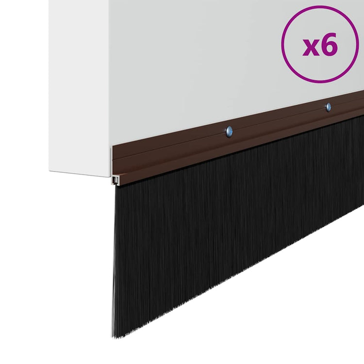 Vidaxl schraubbare Türbürstenverschlüsse 6 Stück braun 100 cm