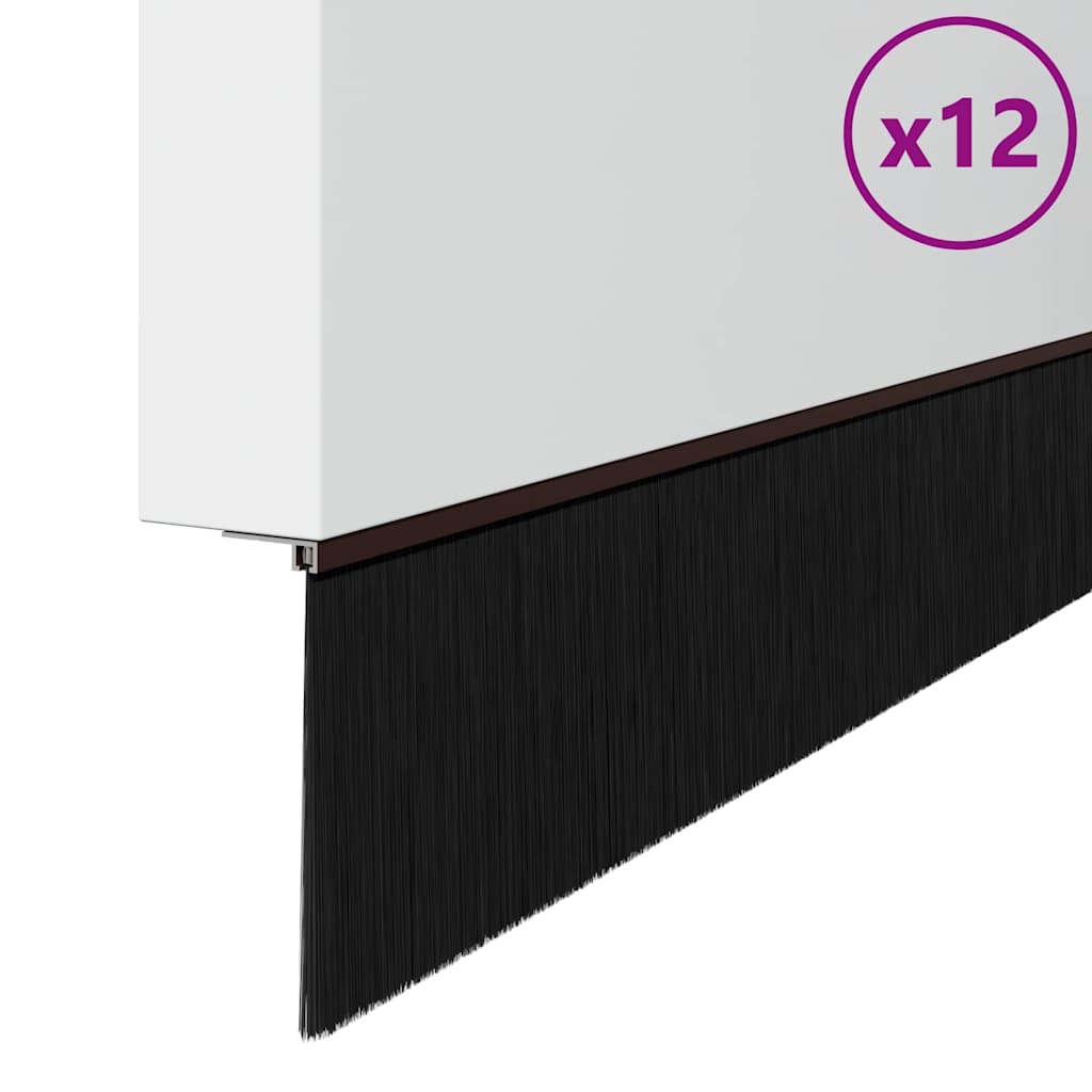 Vidaxx schraubbare Türbürstenverschlüsse 12 Stück braun 100 cm