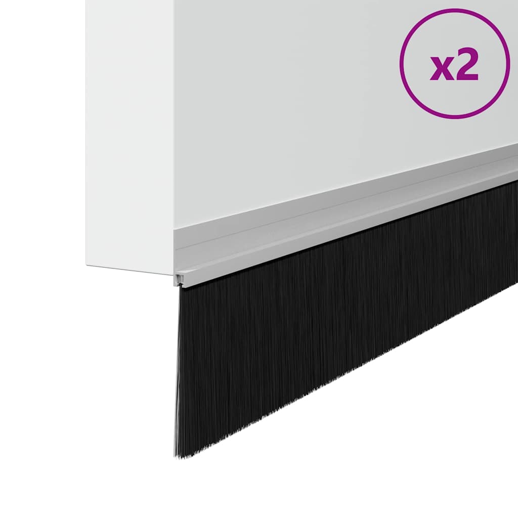 Vidaxx selbstklebende Türbürsten 2 Stück Silber 100 cm