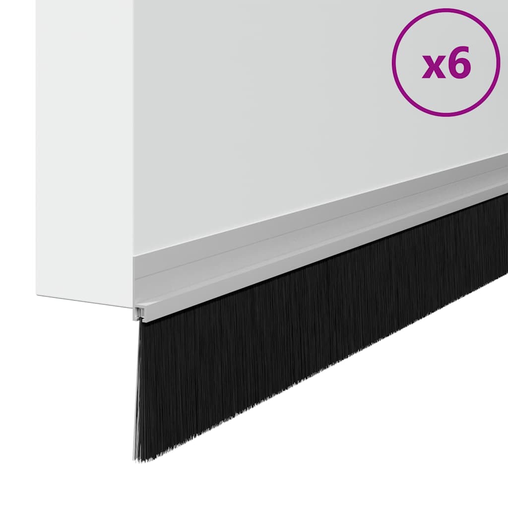 Vidaxx selbstklebende Türbürsten 6 Stück Silber 100 cm