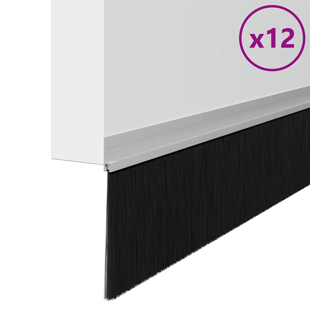 Vidaxx selbstklebende Türbürsten 12 Stück Silber 100 cm