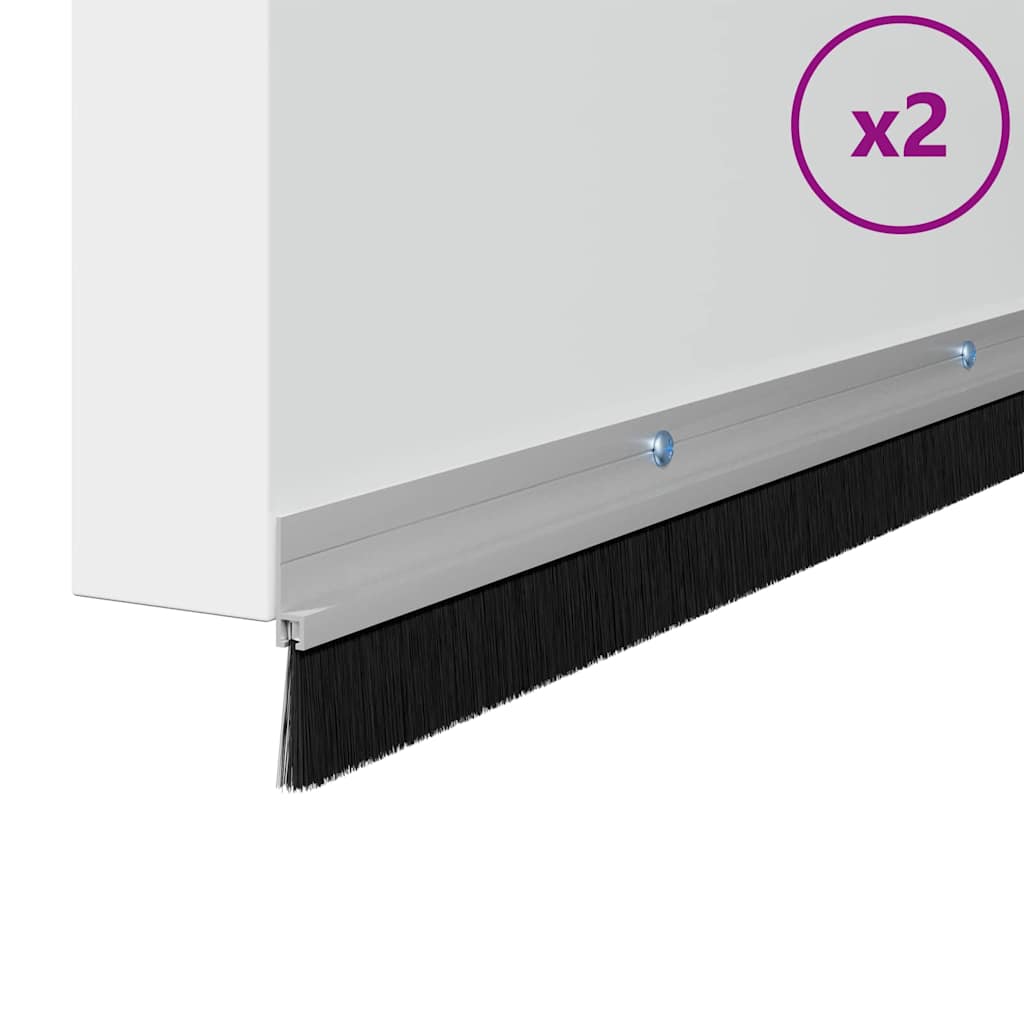 Vidaxx schraubbare Türbürstenverschlüsse 2 Stück Silber 100 cm
