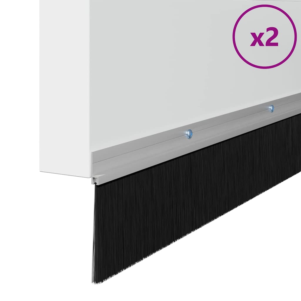 Vidaxx schraubbare Türbürstenverschlüsse 2 Stück Silber 100 cm
