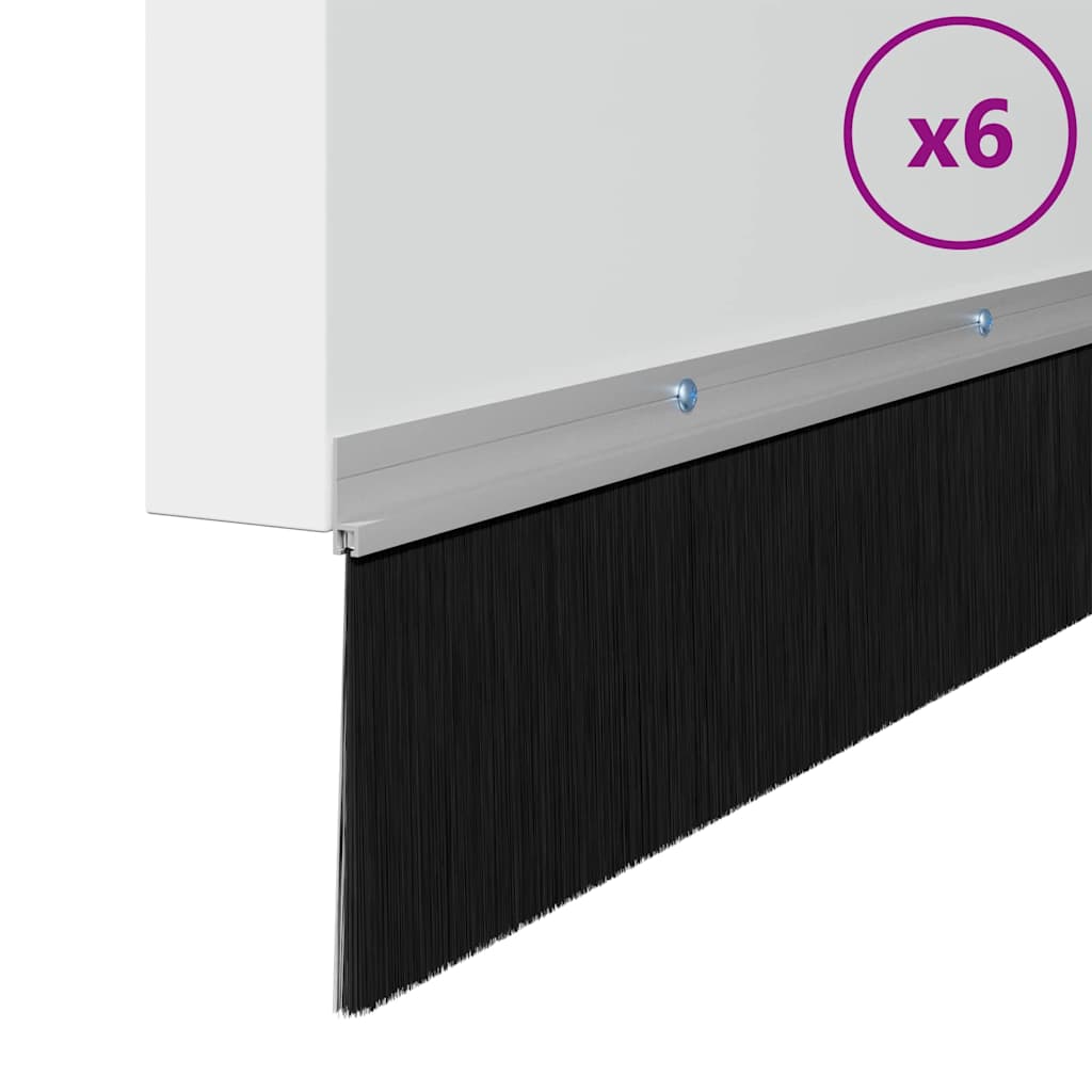 Vidaxx schraubbare Türbürstenverschlüsse 6 Stück Silber 100 cm