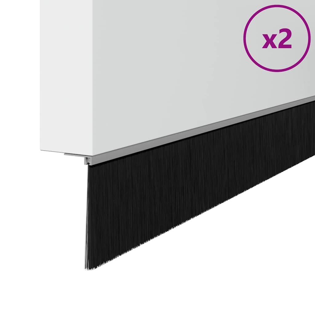 Vidaxx schraubbare Türbürstenverschlüsse 2 Stück Silber 100 cm
