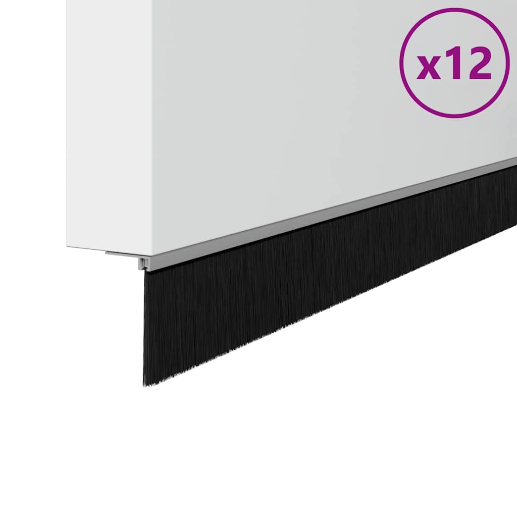 VidaXL schraubbare Türbürstenverschlüsse 12 Stück Silber 100 cm