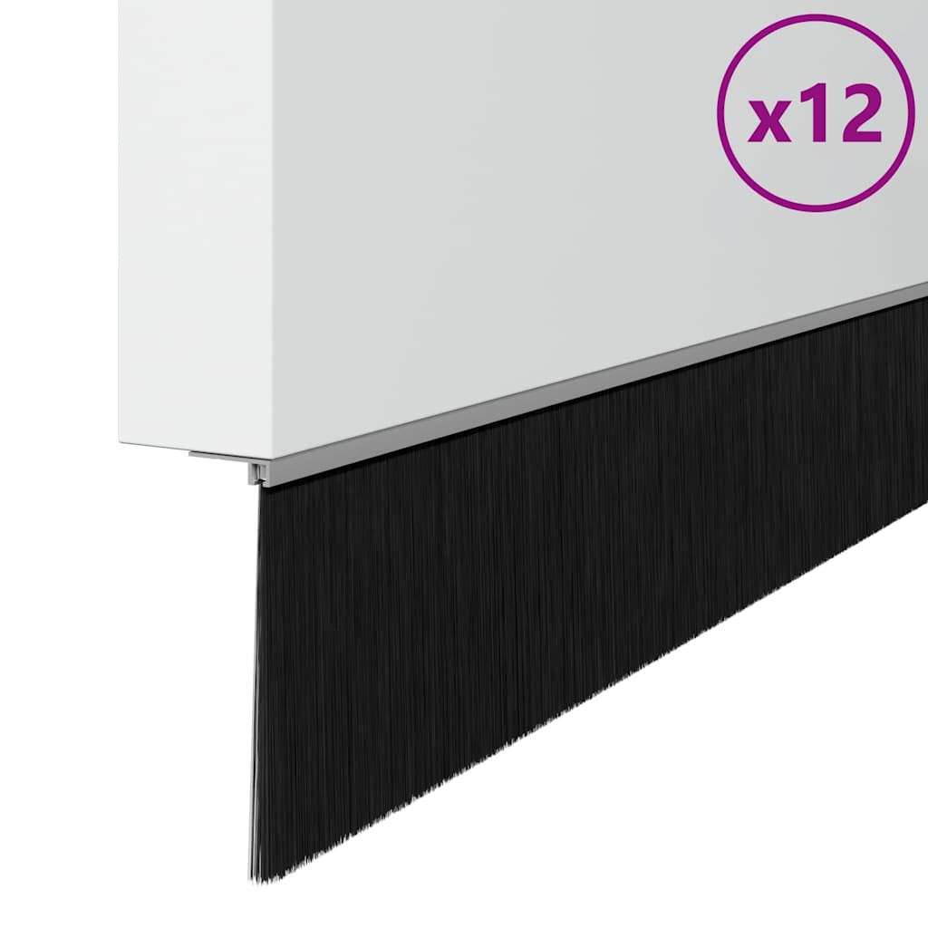 VidaXL schraubbare Türbürstenverschlüsse 12 Stück Silber 100 cm