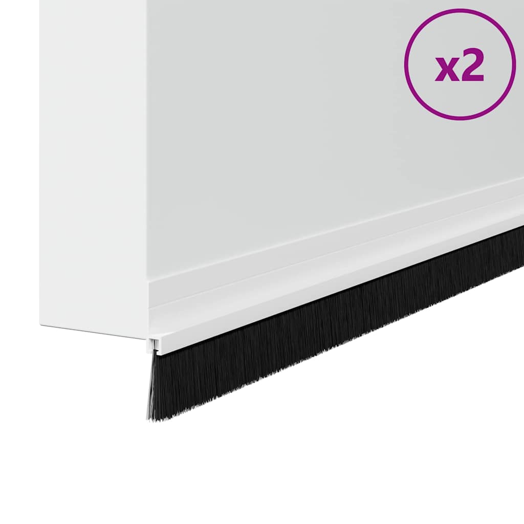 Vidaxx selbstklebende Türbürsten 2 Stück weiß 100 cm Aluminiumlegierung