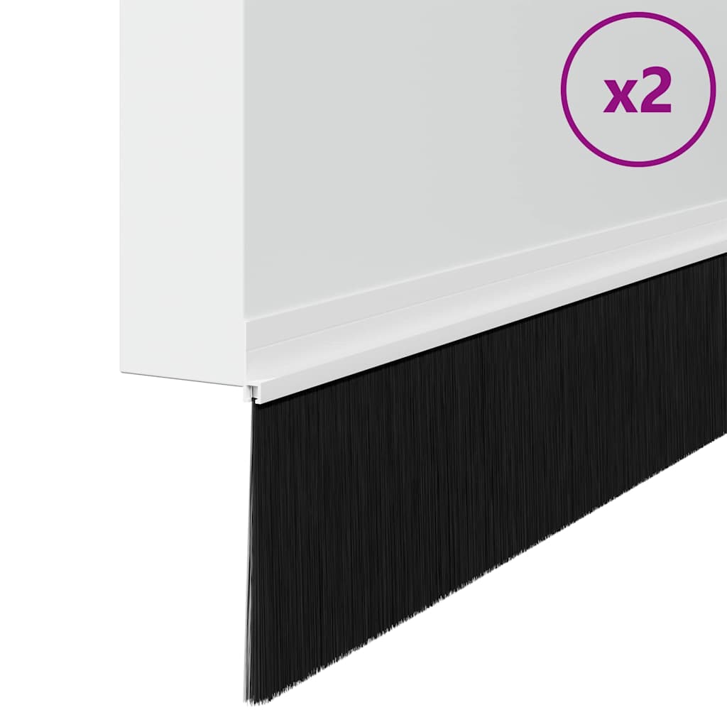 Vidaxx selbstklebende Türbürsten 2 Stück weiß 100 cm Aluminiumlegierung