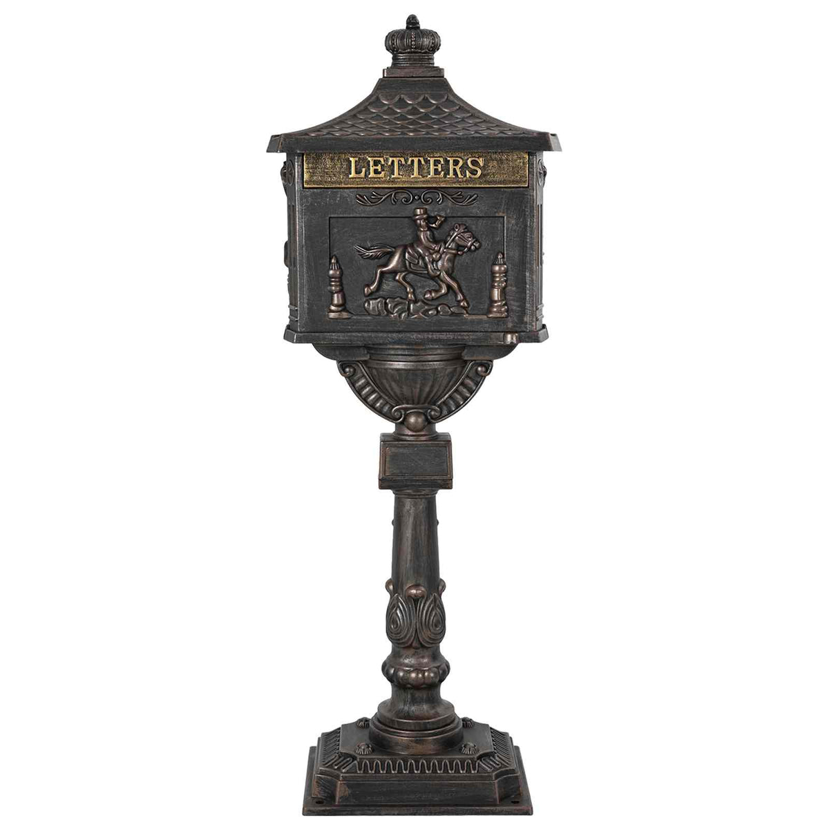 Vidaxx Standbriefkasten Bronze 42,5 x 29,5 x 117 cm Aluminiumguss