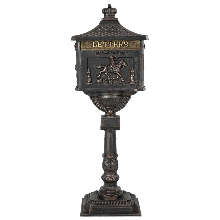 Vidaxx Standbriefkasten Bronze 42,5 x 29,5 x 117 cm Aluminiumguss