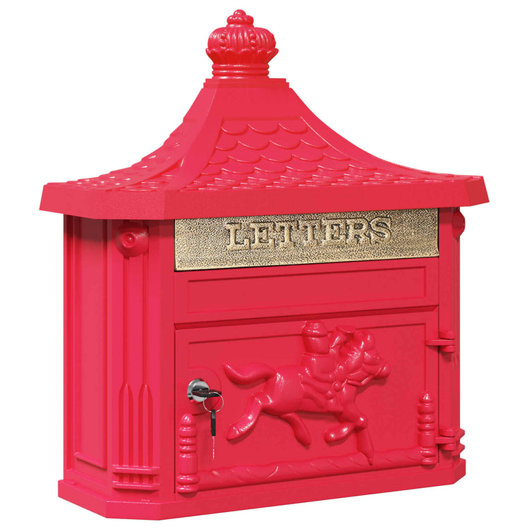 Vidaxxl Wandbriefkasten mit Stauraum Rot 40,5 x 16 x 45 cm
