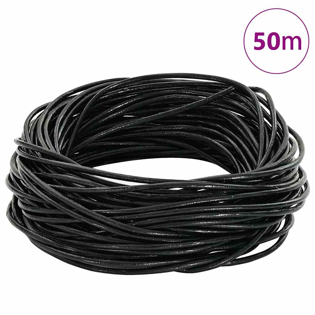 Vidaxl Lederband schwarz ø1,5 mm x 50 m Leder