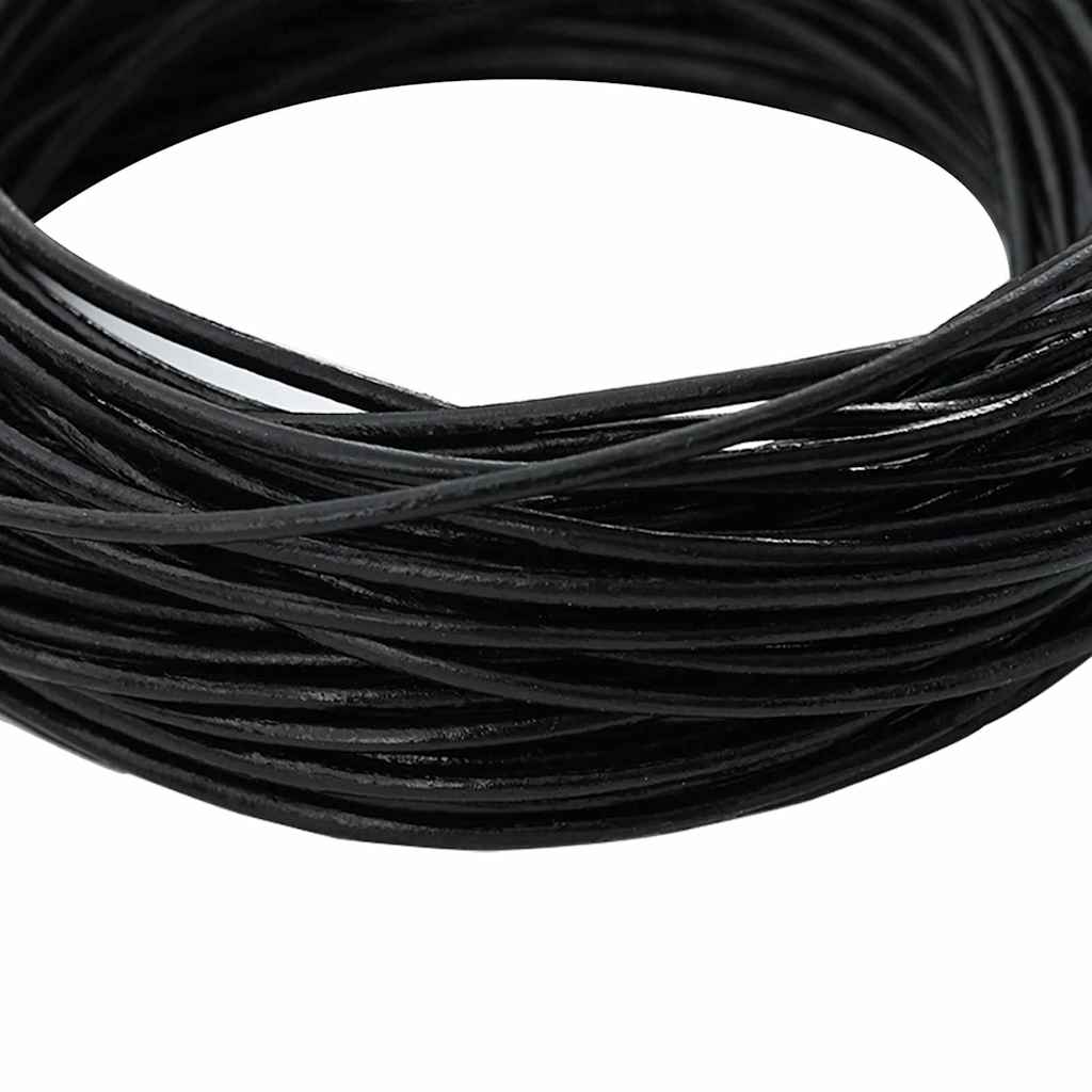 VidaXL Lederband schwarz ø2 mm x 50 m Leder