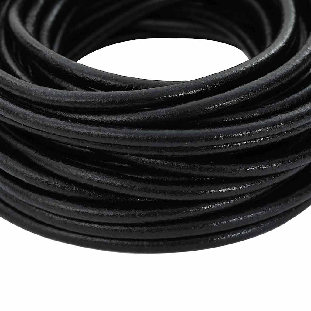 Vidaxl Lederband schwarz ø5 mm x 5 m Leder