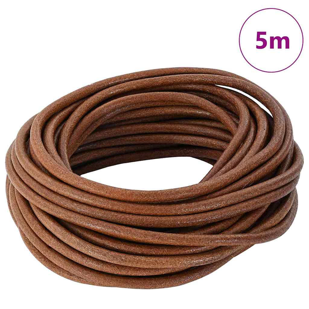 Vidaxl Lederband hellbraun ø4 mm x 5 m Leder