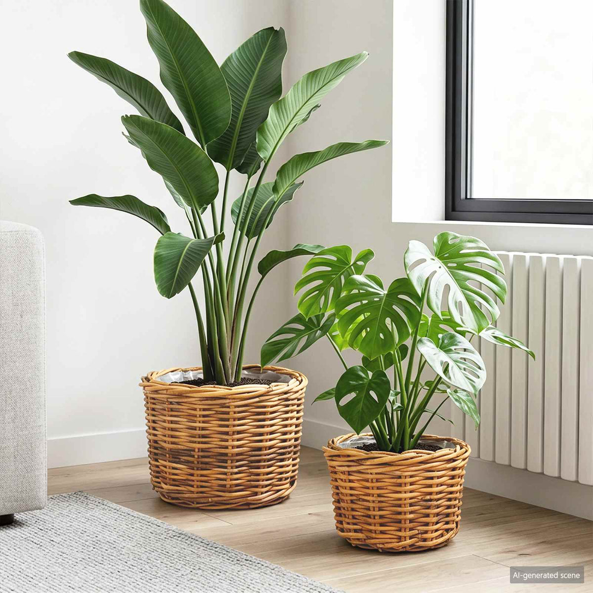 Vidaxl Blumentopfkorb mit Stauraum, 2 Stück, braunes Kubu-Rattan