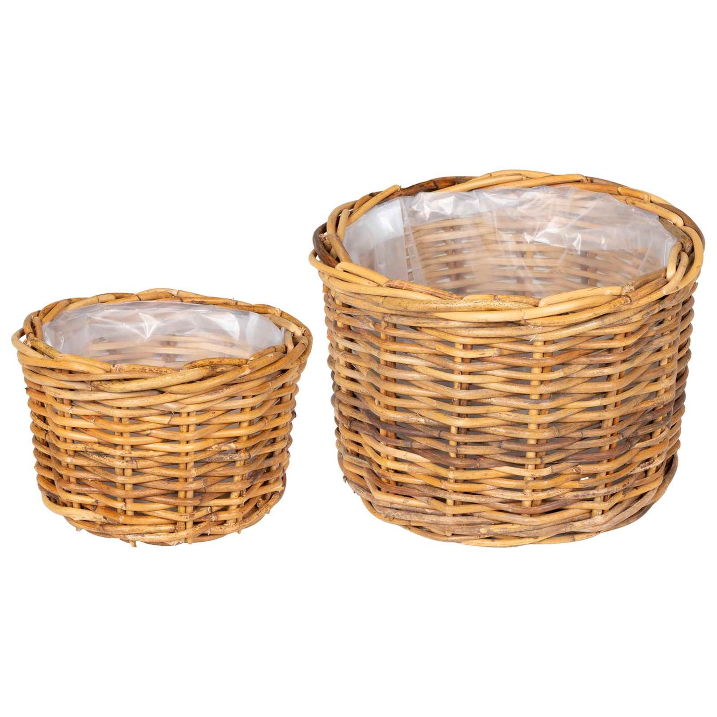 Vidaxl Blumentopfkorb mit Stauraum, 2 Stück, braunes Kubu-Rattan