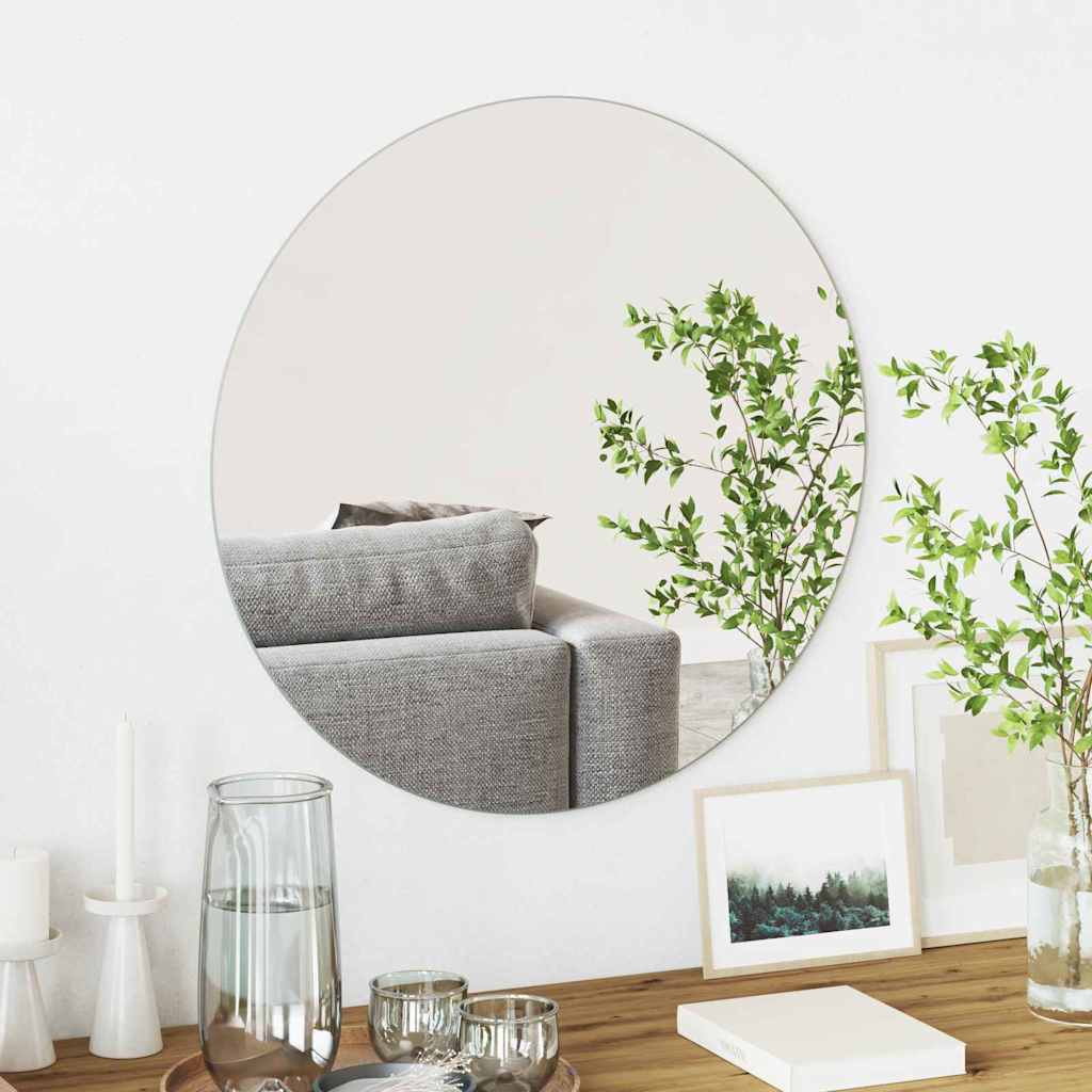 Vidaxx Wandspiegel rund ø 60 cm Hartglas